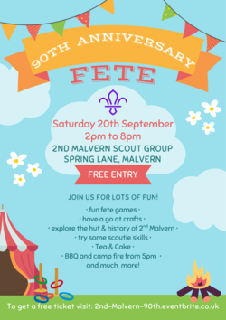 2nd Malvern Scouts 90th Anniversary Summer Fete