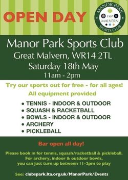 Manor Park Sports Club Open Day 