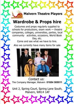 Malvern Theatre Players Costume & Prop Hire - Malvern Theatre Players