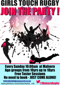 Girls Touch Rugby at Malvern RFC - 